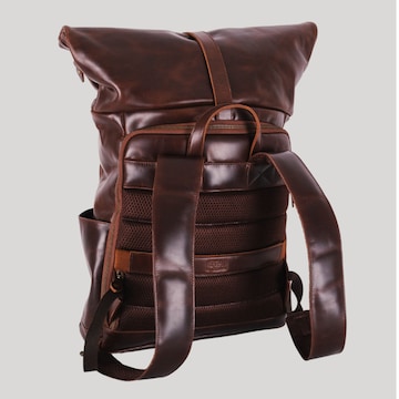 Buckle & Seam Laptop Bag in Brown