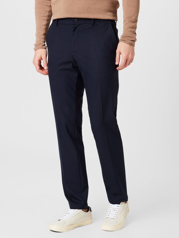 BOSS Black Regular Pleated Pants 'Genius' in Blue: front