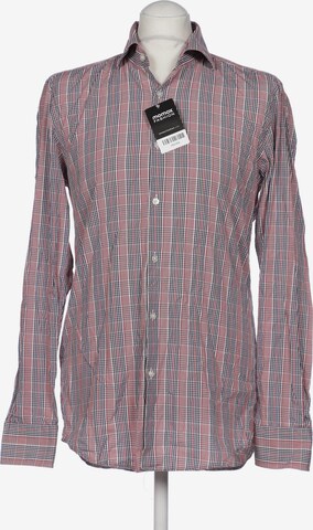 BOSS Black Button Up Shirt in M in Pink: front