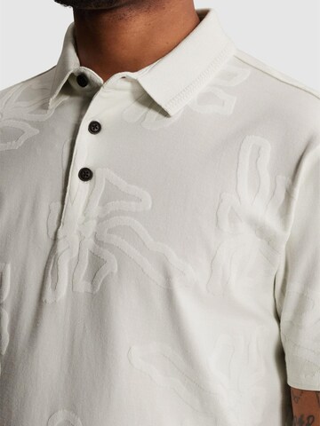 CAST IRON Shirt 'Polo shirt with allover jacquard pattern' in Wit