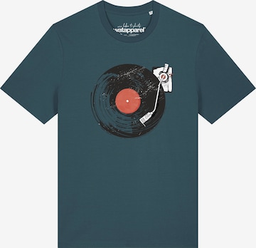 Watapparel T-Shirt 'Schallplatte' in Blau: Vorderseite