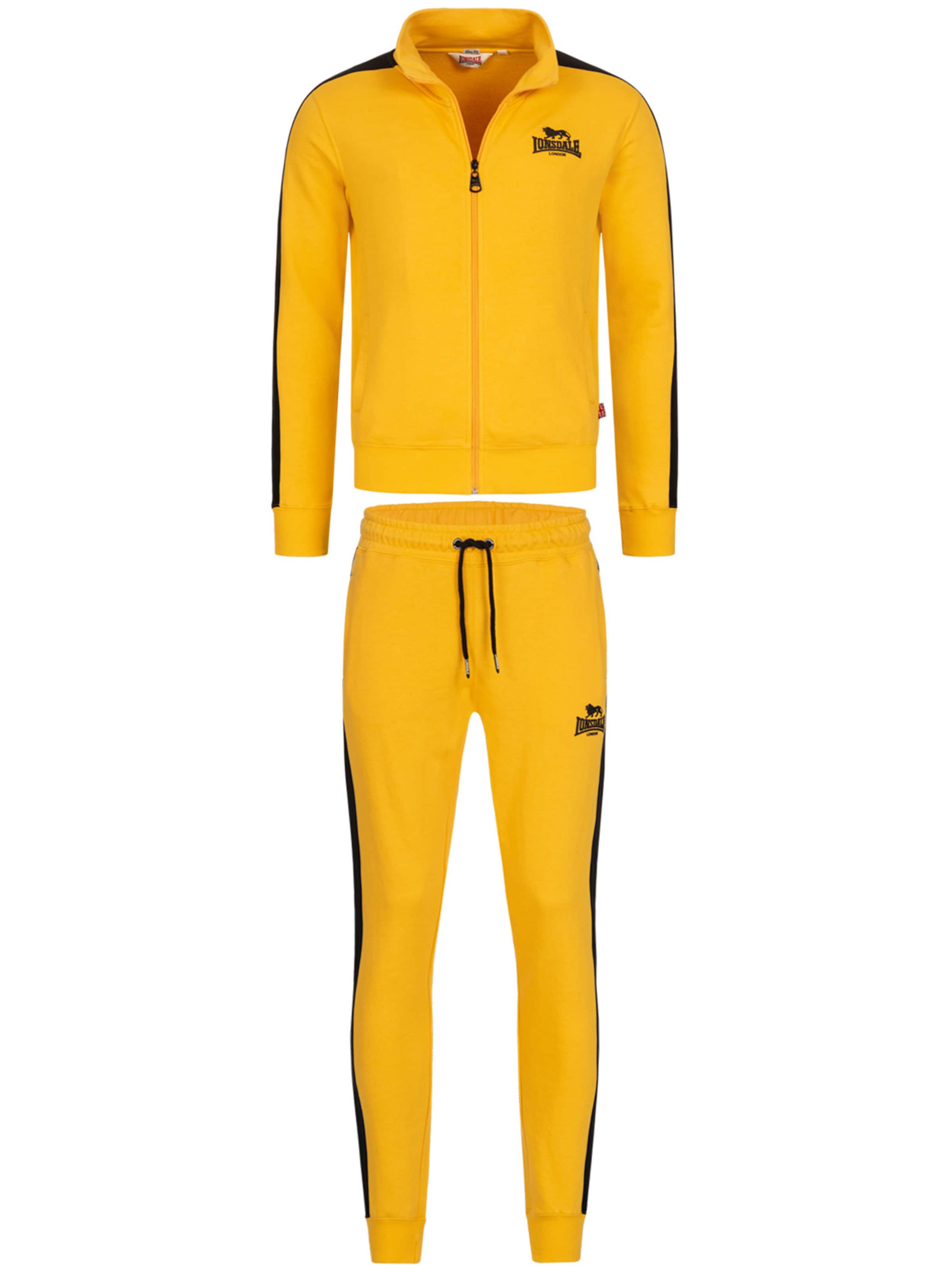 LONSDALE Tepláková souprava 'Beickerton' – žlutá: přední strana