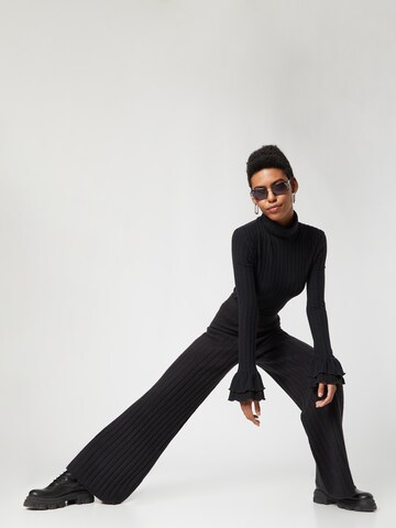 florence by mills exclusive for ABOUT YOU Wide leg Broek 'Pieris' in Zwart