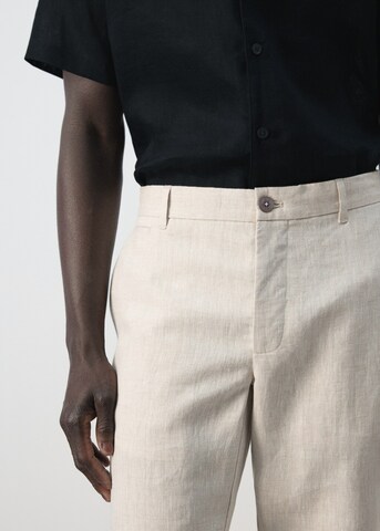 MANGO MAN Regular Chino Pants 'Oyster' in Beige