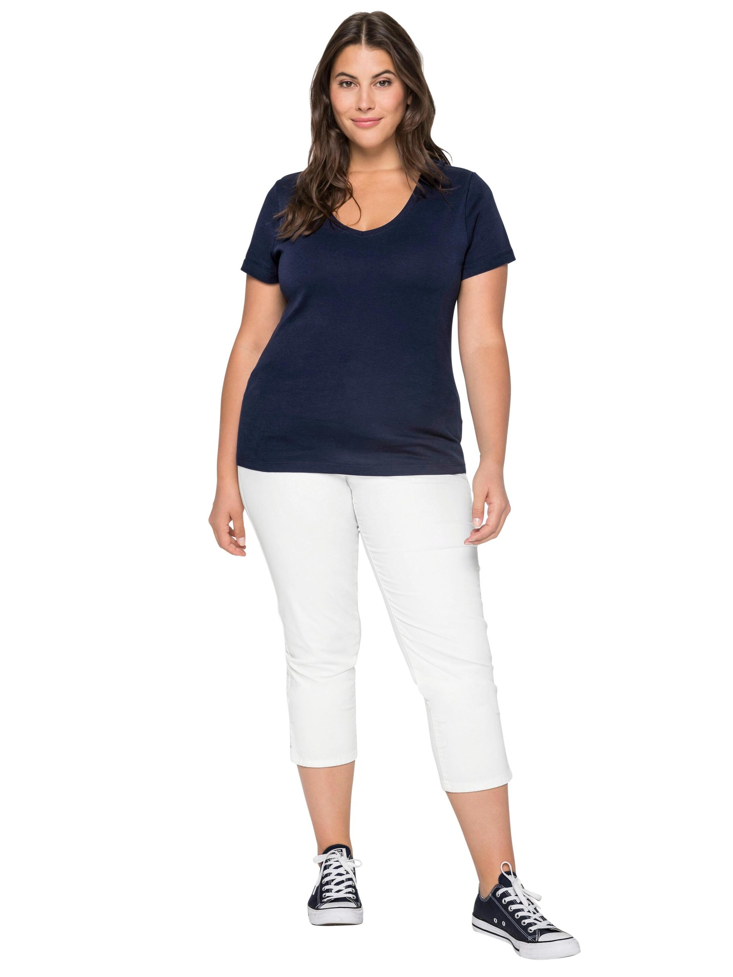 SHEEGO Úzky strih Nohavice - Biela