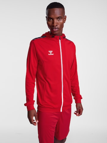 Hummel Sportsweatvest 'AUTHENTIC' in Rood: voorkant