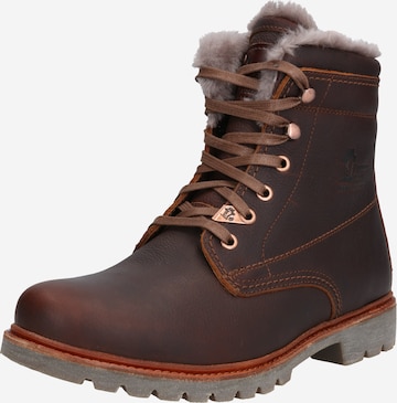 PANAMA JACK Lace-Up Boots 'Aviator Igloo' in Brown: front