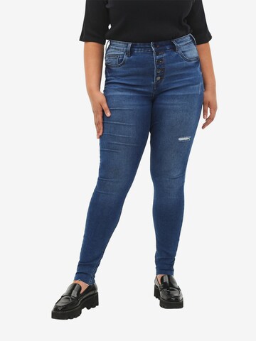 Zizzi Skinny Jeans 'Amy' in Blauw: voorkant