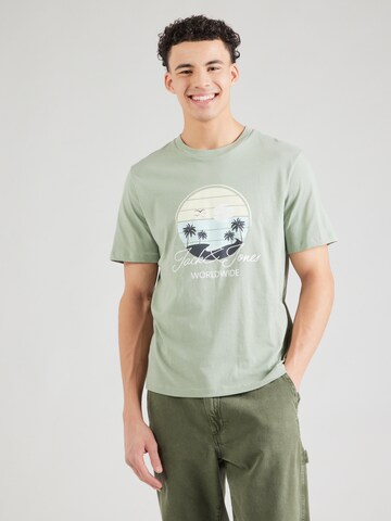 Maglietta 'JJPalm' di JACK & JONES in verde: frontale