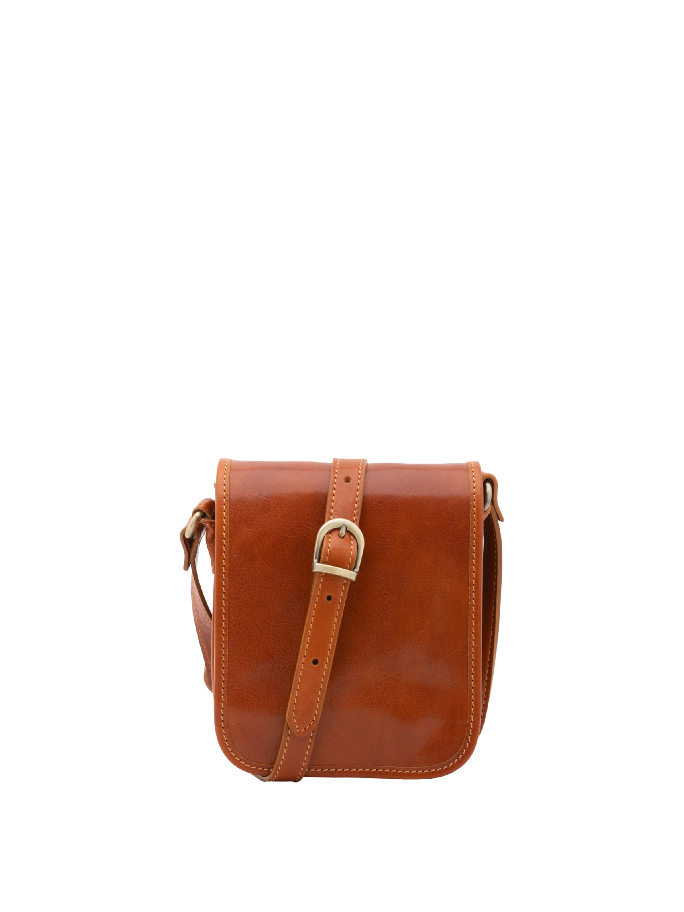 Borsa a tracolla 'Borsa a tracolla uomo vera pelle con calamita - Made in Italy' di I Fratelli in beige: frontale
