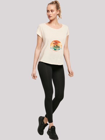 F4NT4STIC Shirt 'Sonnenuntergang Berglandschaft' in Beige