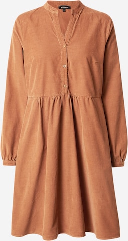 Robe-chemise MORE & MORE en marron : devant