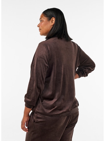 Zizzi Sweatjacke in Braun