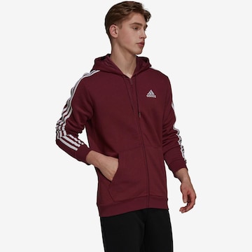 ADIDAS SPORTSWEAR Skinny Sportsweatjacke 'Essentials' in Rot