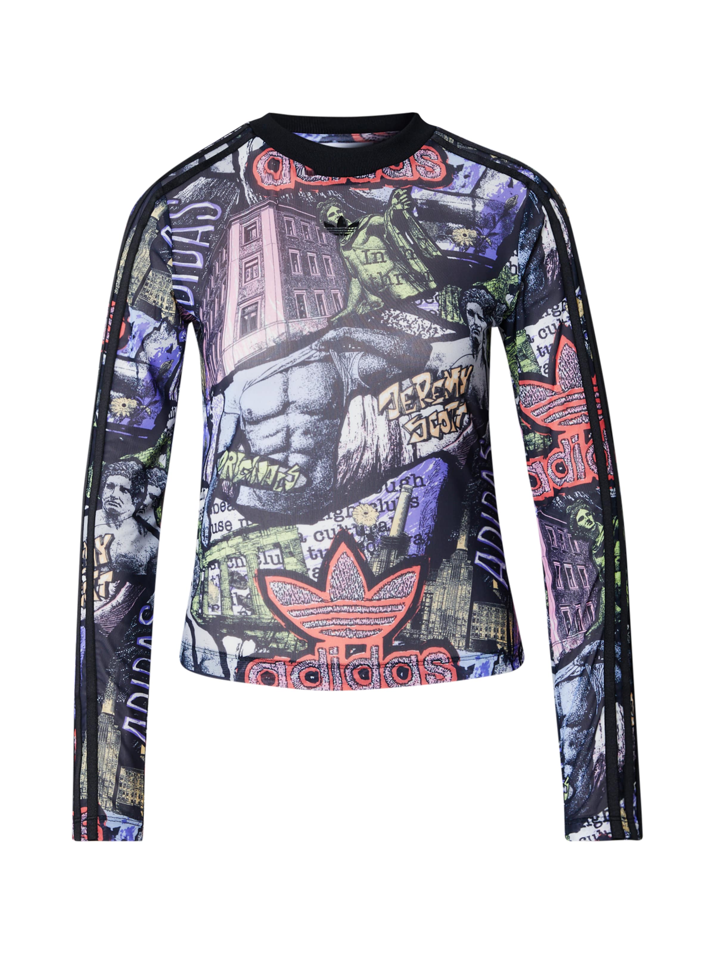 ADIDAS ORIGINALS Тениска 'Adidas x Jeremy Scott' в зелено: отпред