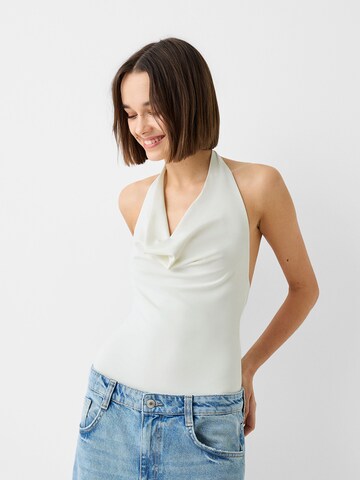 Bershka Shirt Bodysuit in Beige: front