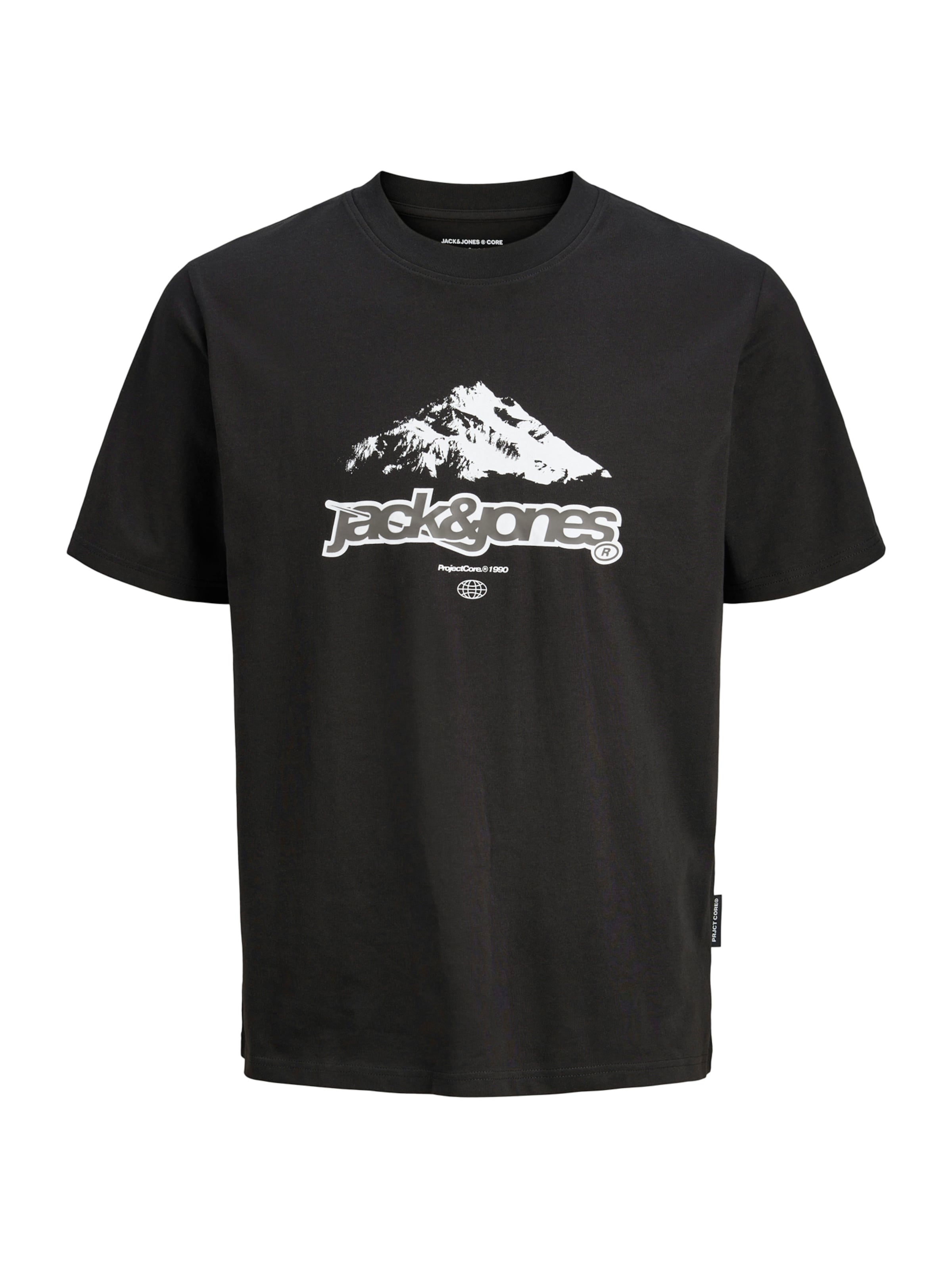 melns JACK & JONES T-Krekls 'JCOFLARE': no priekšpuses