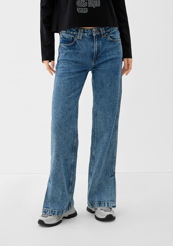 Wide Leg Jean 'Catie' QS en bleu : devant