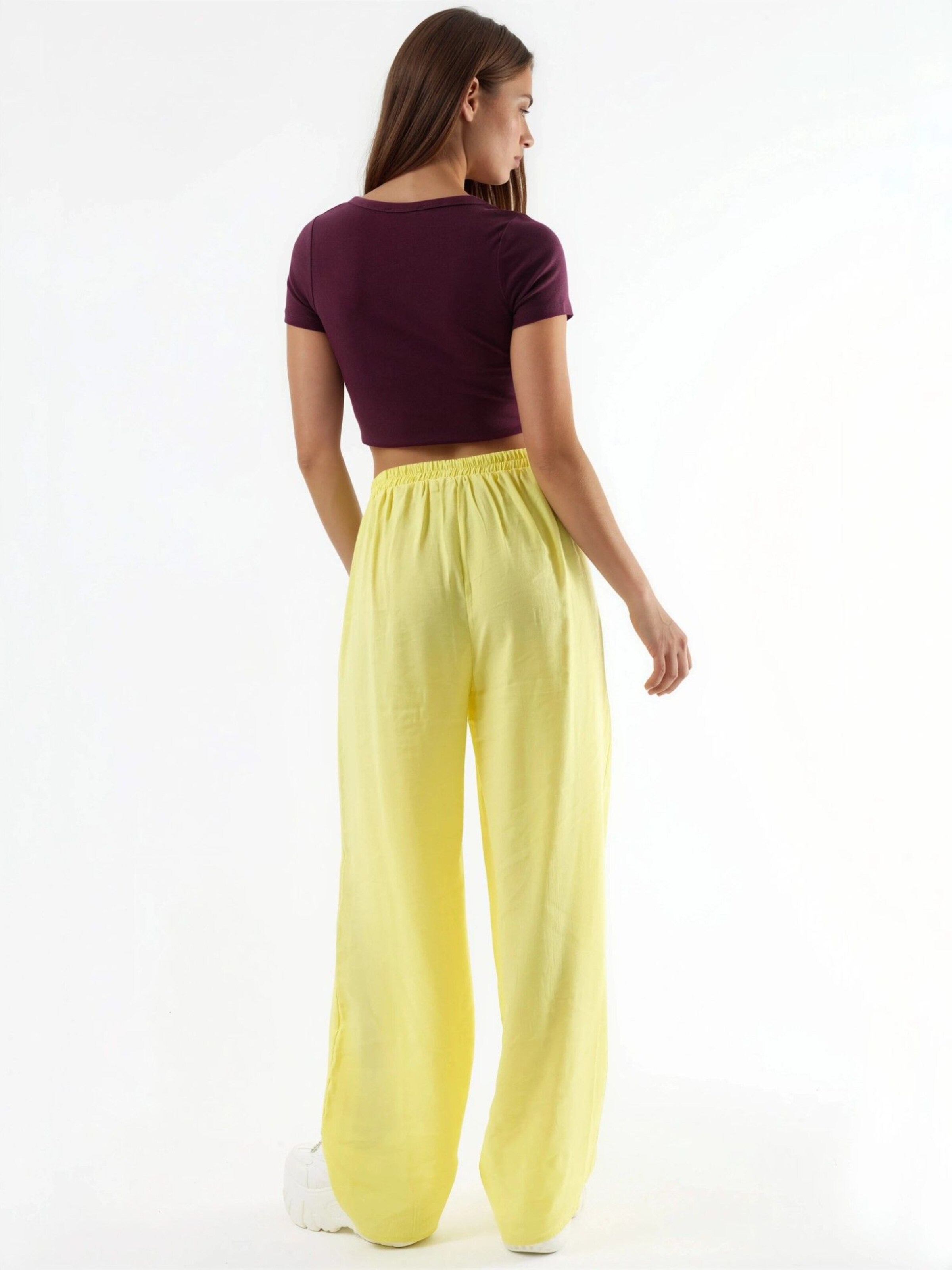 Wide Leg Pantalon Busem en jaune
