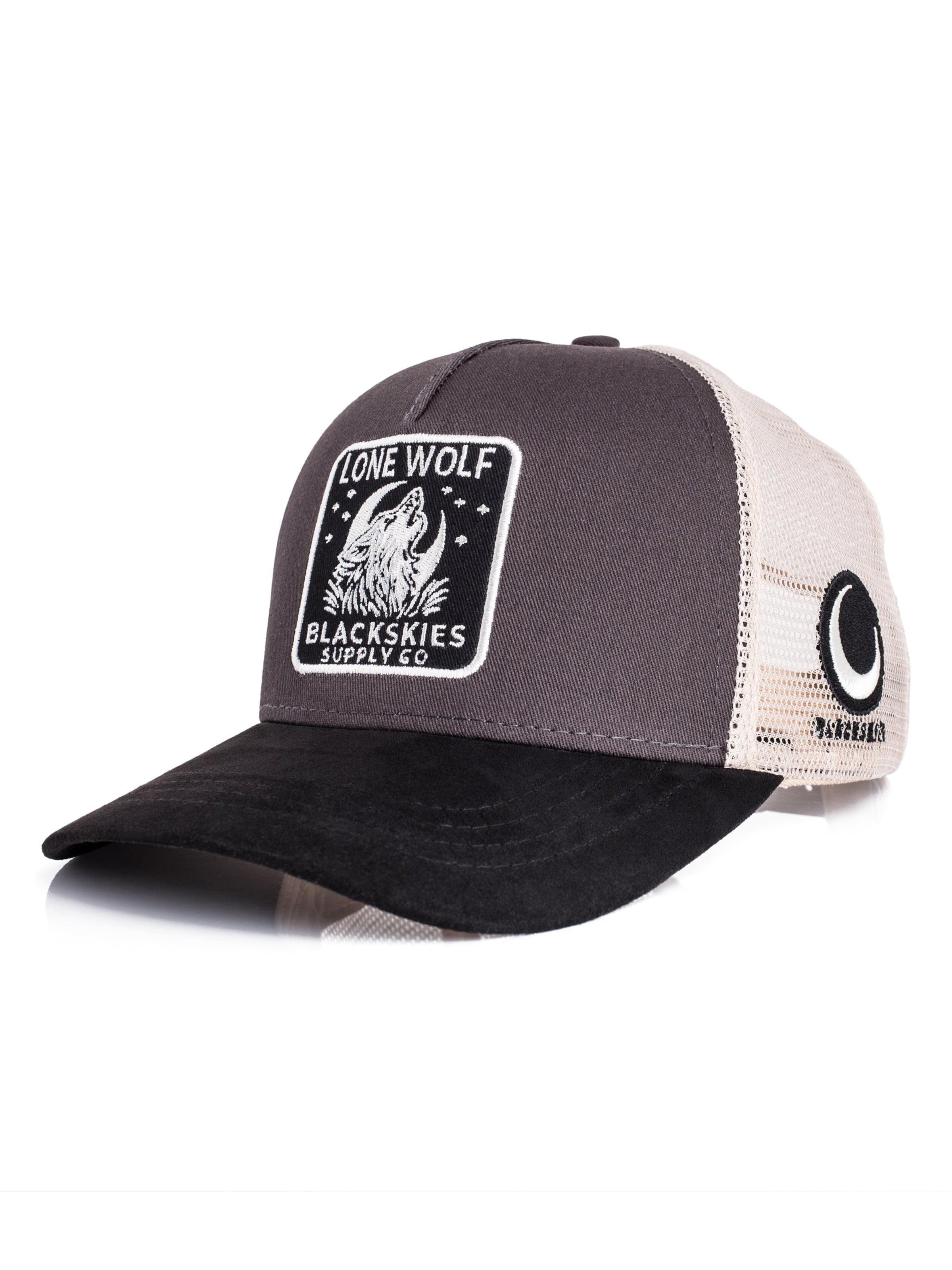 Blackskies Cap 'Lone Wolf Trucker Cap'‌‌‌‌‌ in Grau: Vorderseite