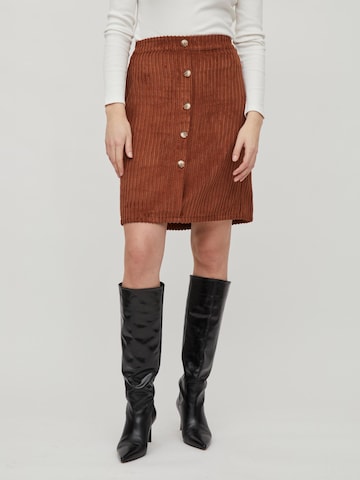VILA Skirt 'Lock' in Brown: front