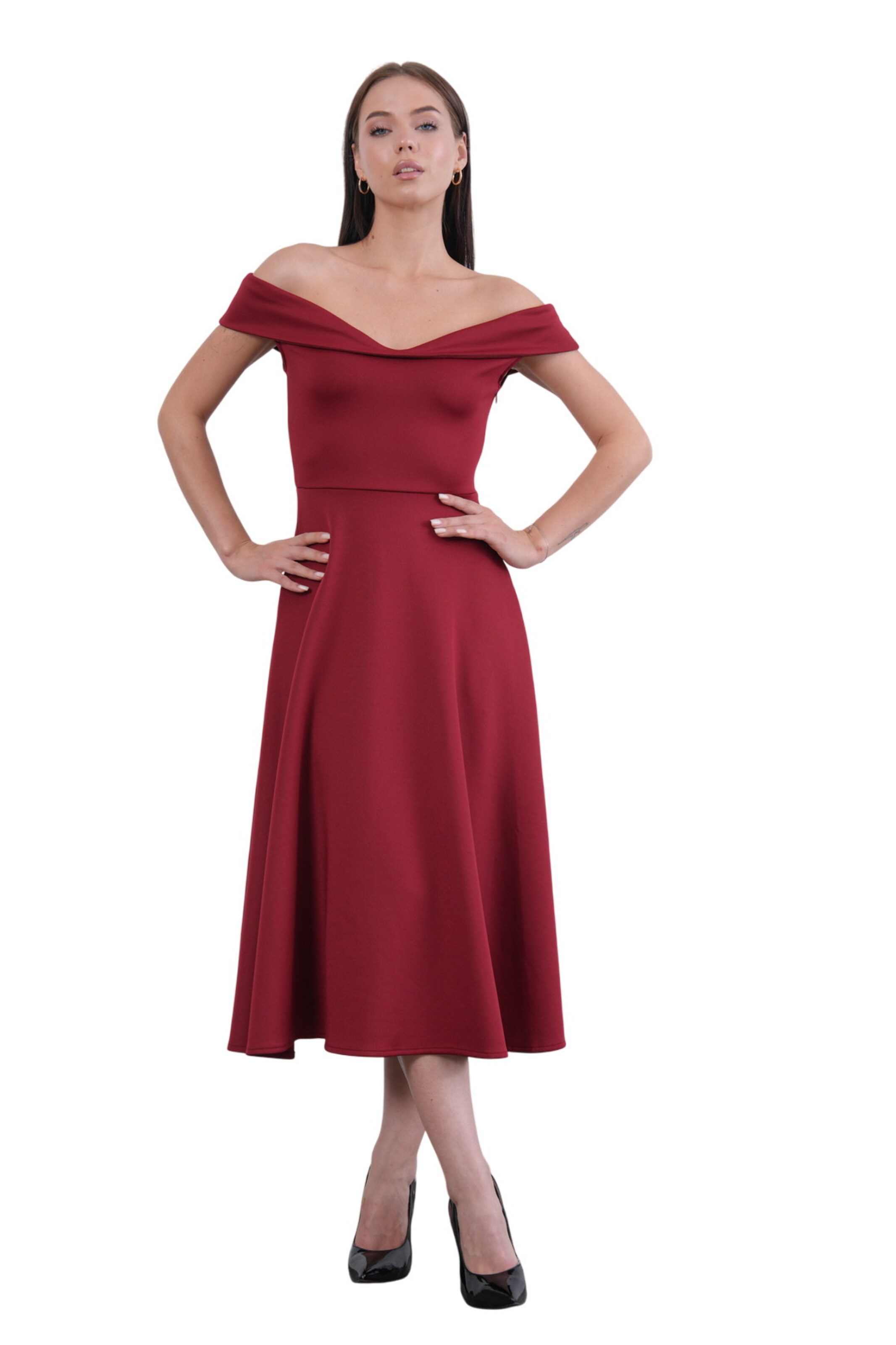 WOMAN VISION Cocktailjurk in Rood: voorkant