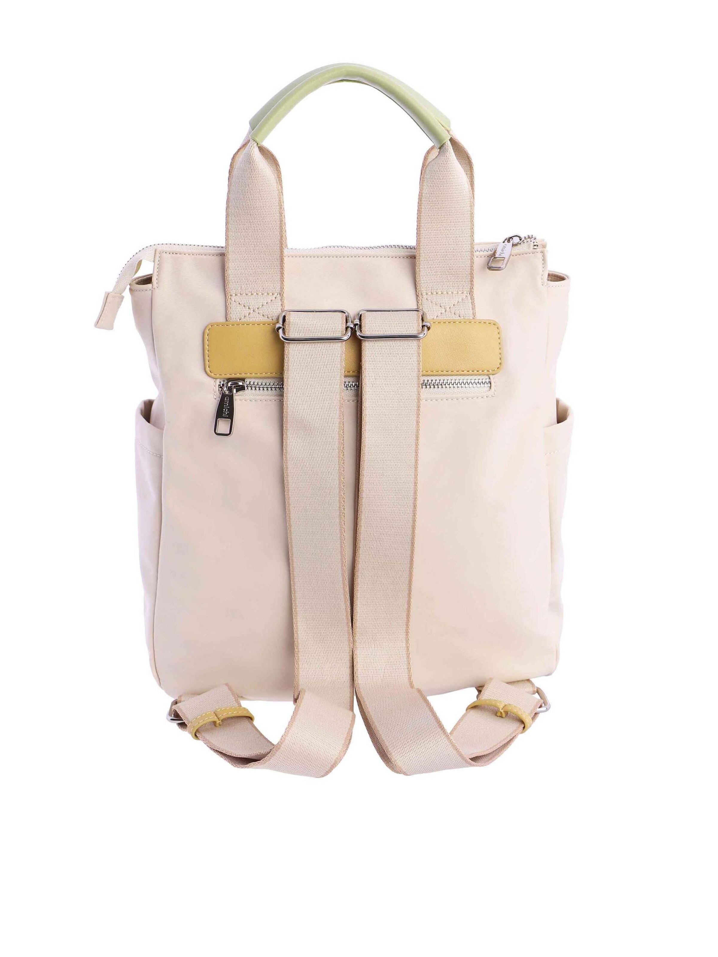 Amichi - Mochila 'Mochila para mujer Perla de nailon con cremallera' en blanco