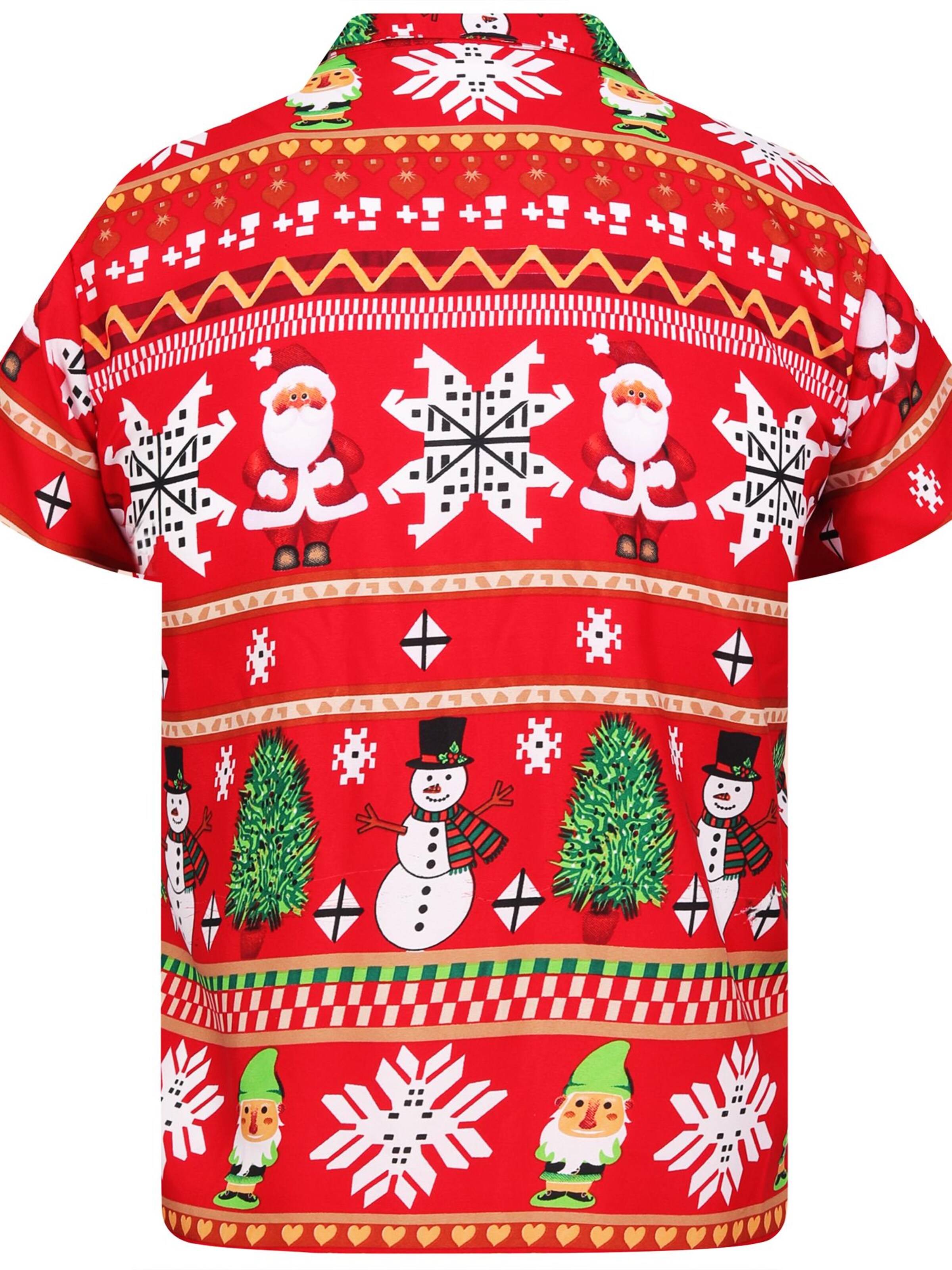 King Kameha Regular Fit Hemd 'Christmas Rows'‌‌‌‌‌ in Rot