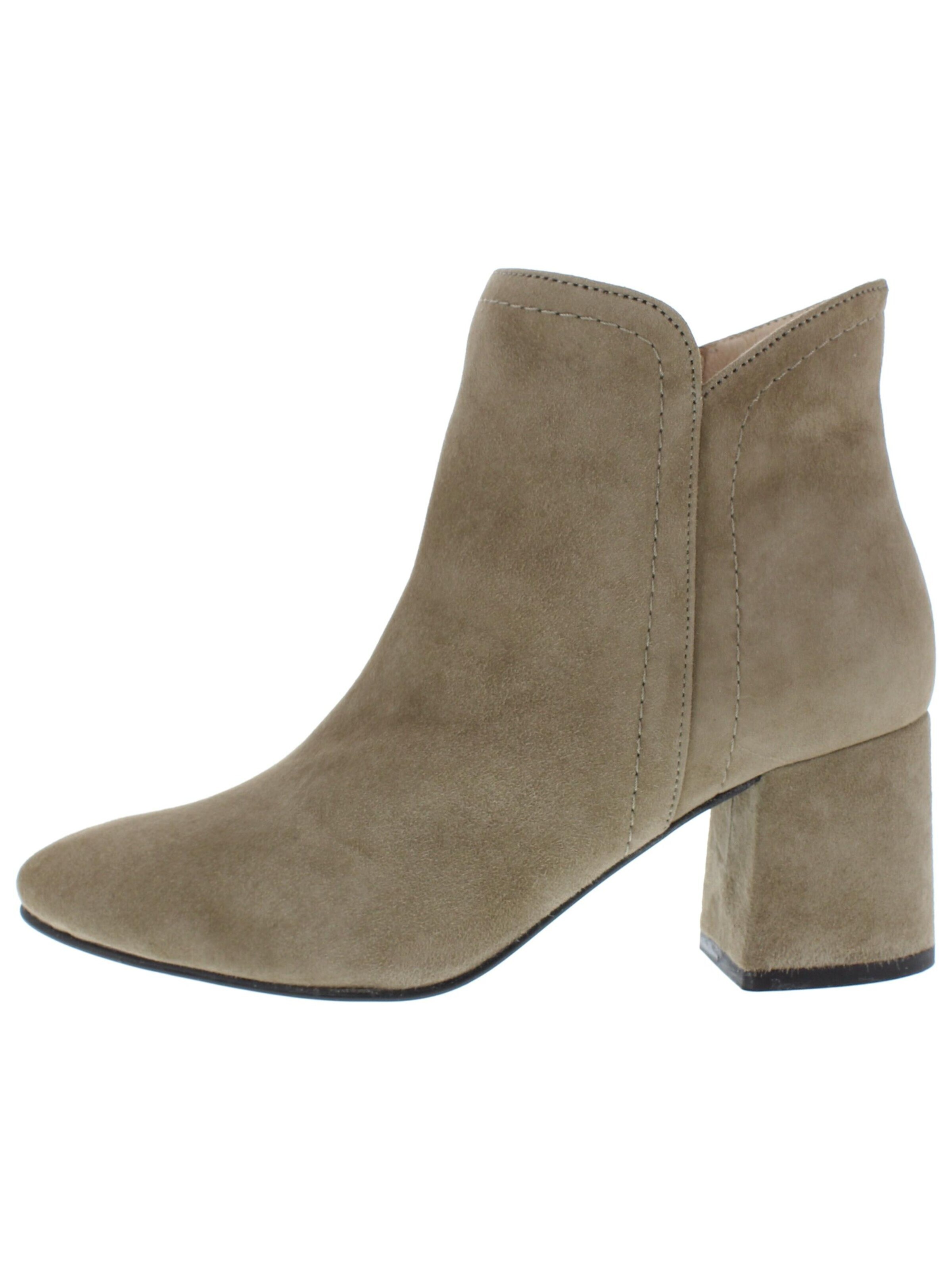 XAVER LUIS Schuhmanufaktur Booties 'RIA - mit Blockabsatz' in Beige: front