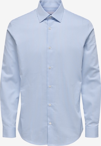 Coupe slim Chemise 'ONSJIM' Only & Sons en bleu : devant