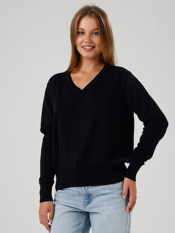 GORG Pullover 'Damen Strickpullover mit V-Ausschnitt'‌‌‌‌‌‌ in Schwarz: Vorderseite