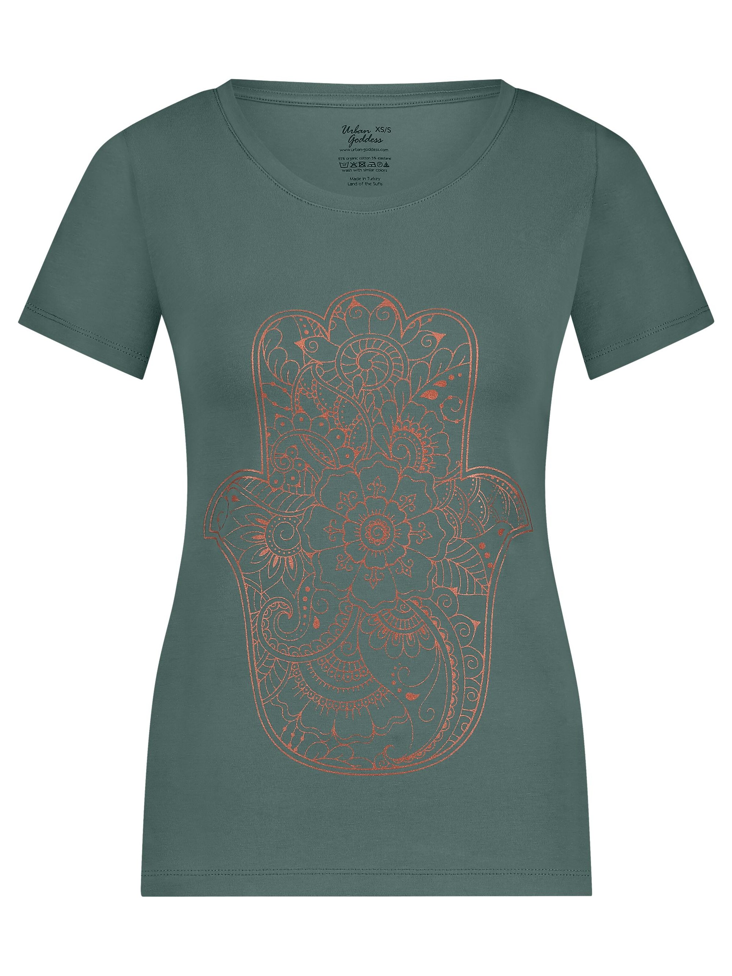 Urban Goddess Yoga & Activewear Sports Top 'Hamsa Core Yoga & Pilates' in Green: front