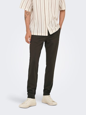 Slimfit Pantaloni chino 'ONSMARK' di Only & Sons in marrone: frontale