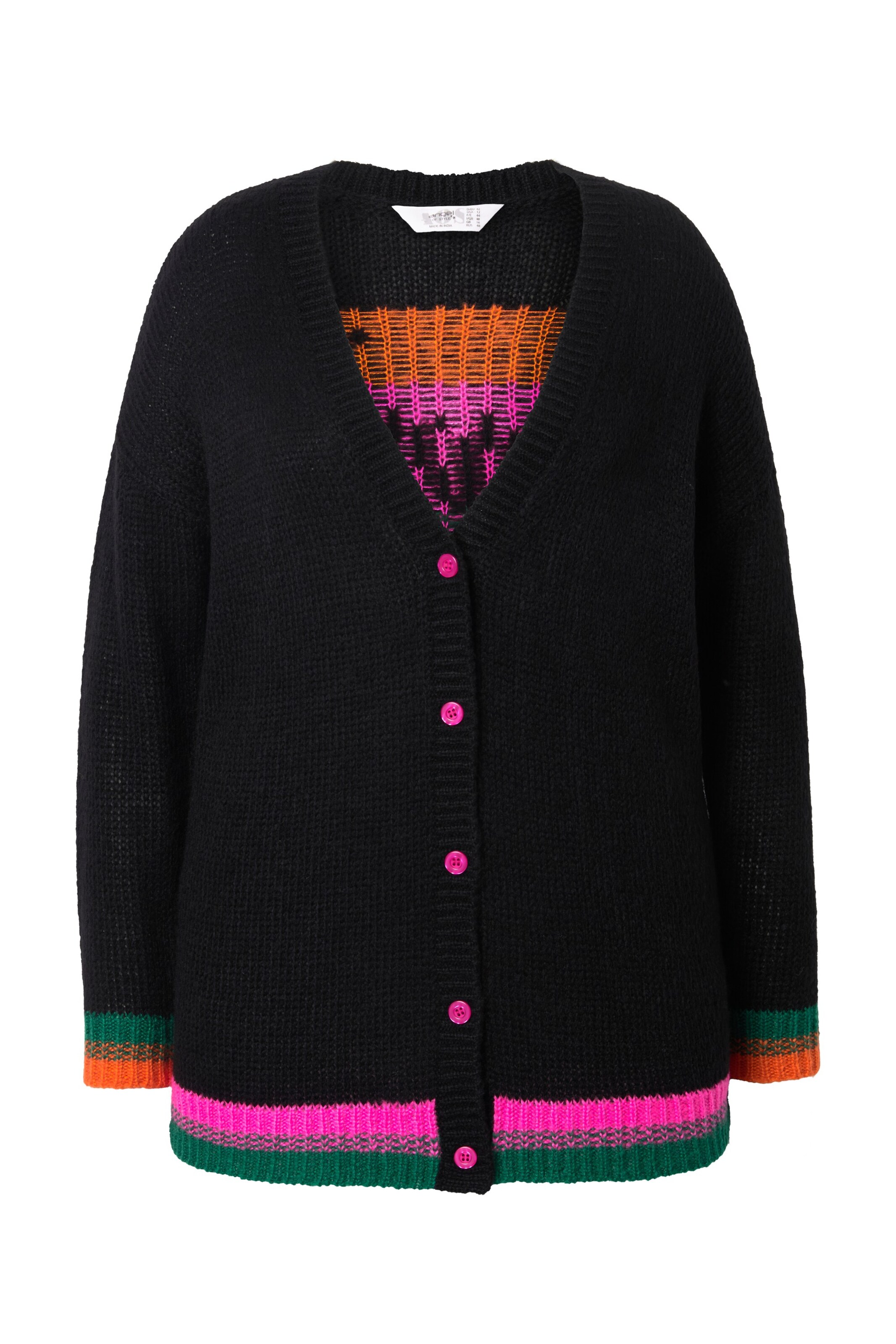 Angel of Style Knit Cardigan in Black: front