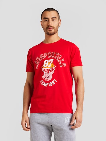 T-Shirt 'BASKETBALL TEAM 87' AÉROPOSTALE en rouge : devant