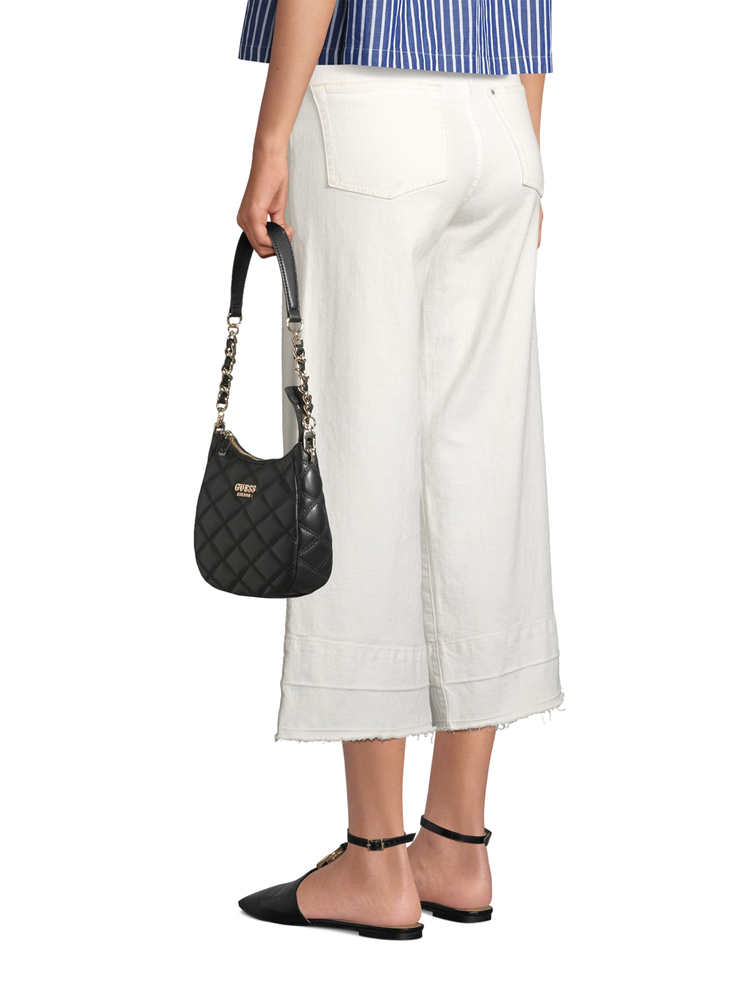 GUESS Torba za čez ramo 'TAMSIN' | črna barva