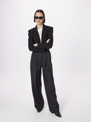 BOSS Regular Pleat-Front Pants 'Takua' in Black