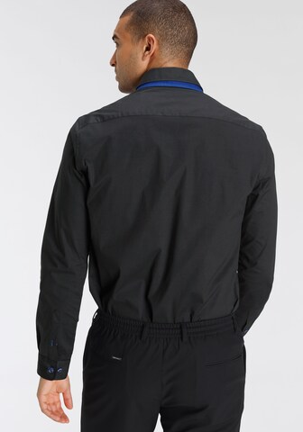 Bruno Banani Regular Fit Businesshemd in Schwarz