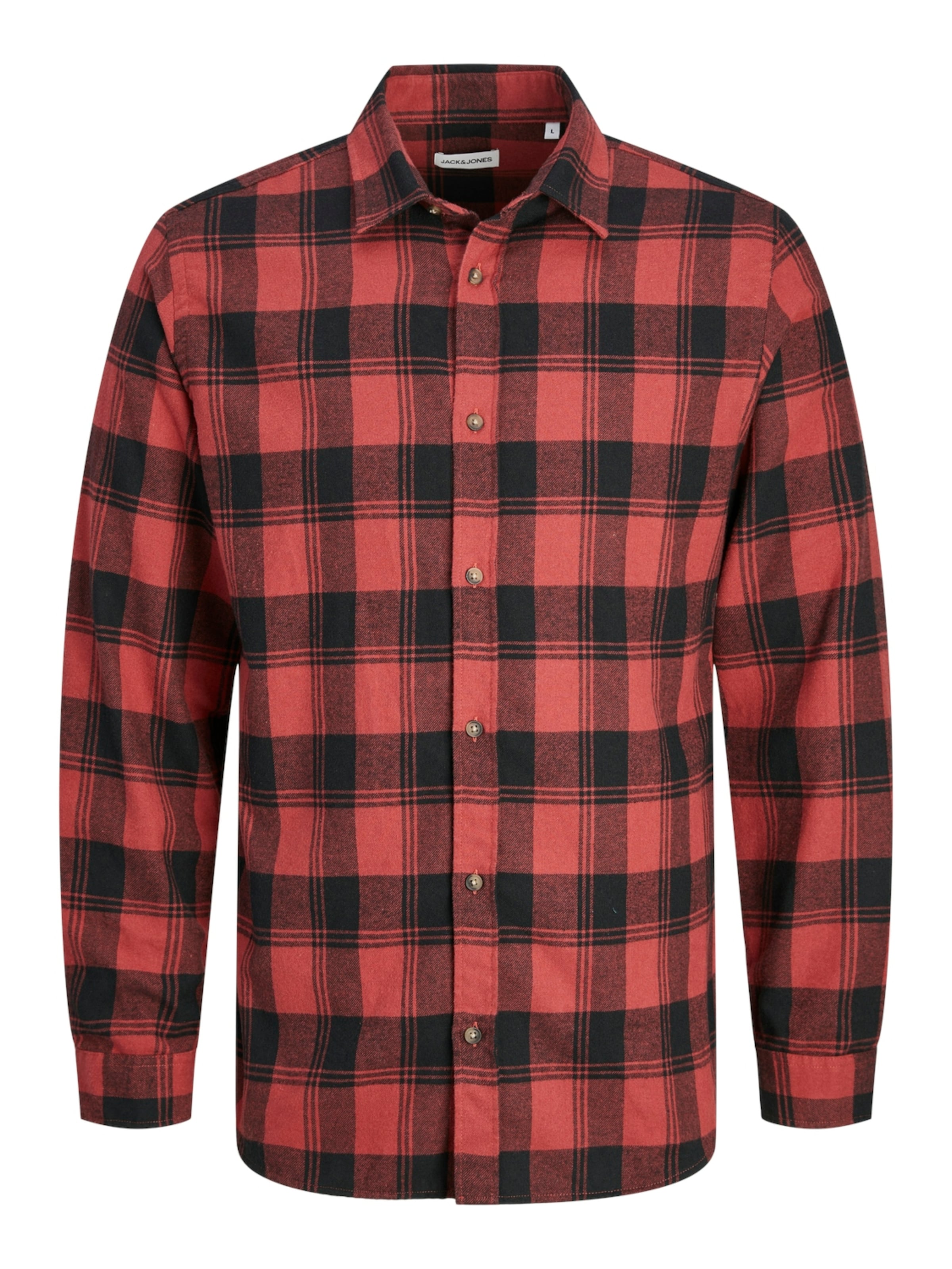 JACK & JONES Button Up Shirt 'JJJoshua' in Red: front