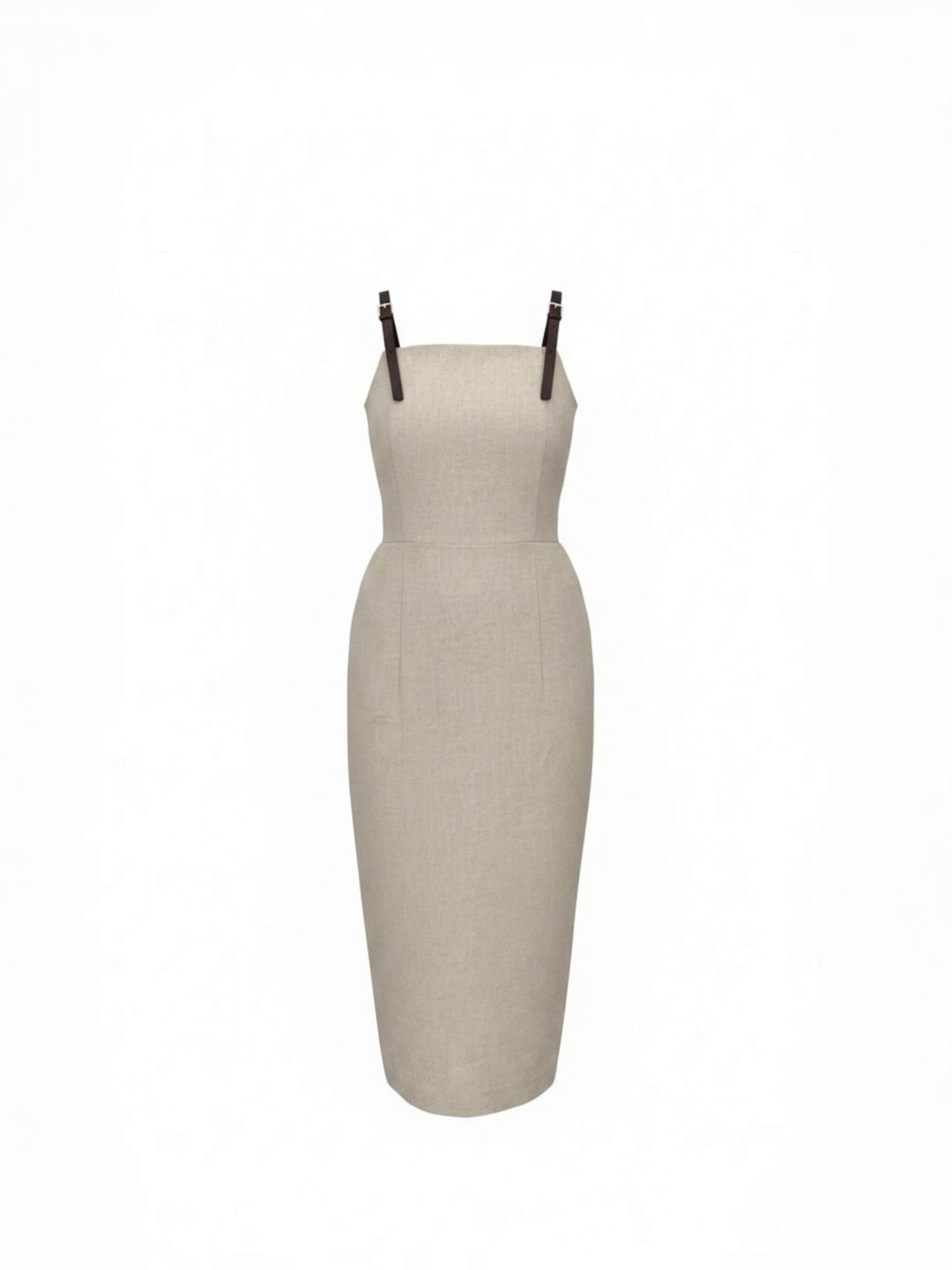 Viore Sommerkleid in Beige: Vorderseite