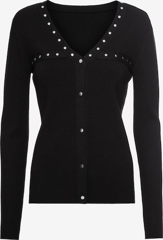 BRUNO BANANI Knit Cardigan in Black: front