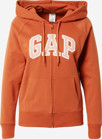 Gap Tall Zip-Up Hoodie 'FASH' in Orange: front