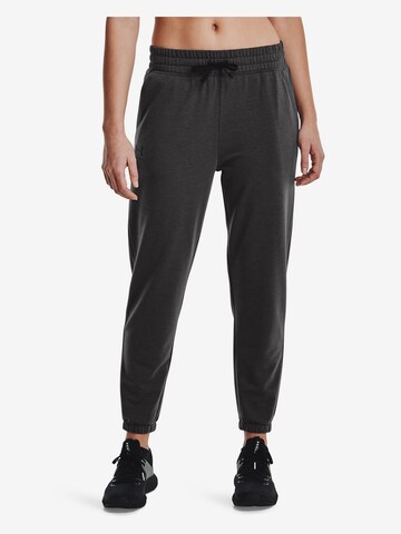 UNDER ARMOUR Tapered Workout Pants 'Rival' in Grey: front