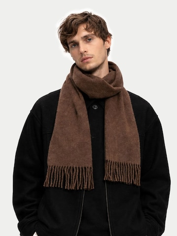 GOBI Cashmere Halsduk 'Unisex Cashmere Fringed Scarf' i brun: framsida