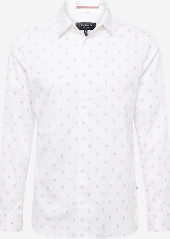 Coupe regular Chemise 'Kyme' Ted Baker en blanc : devant