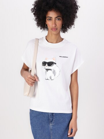 Tricou 'IKON AQUARELLE C' de la Karl Lagerfeld pe alb