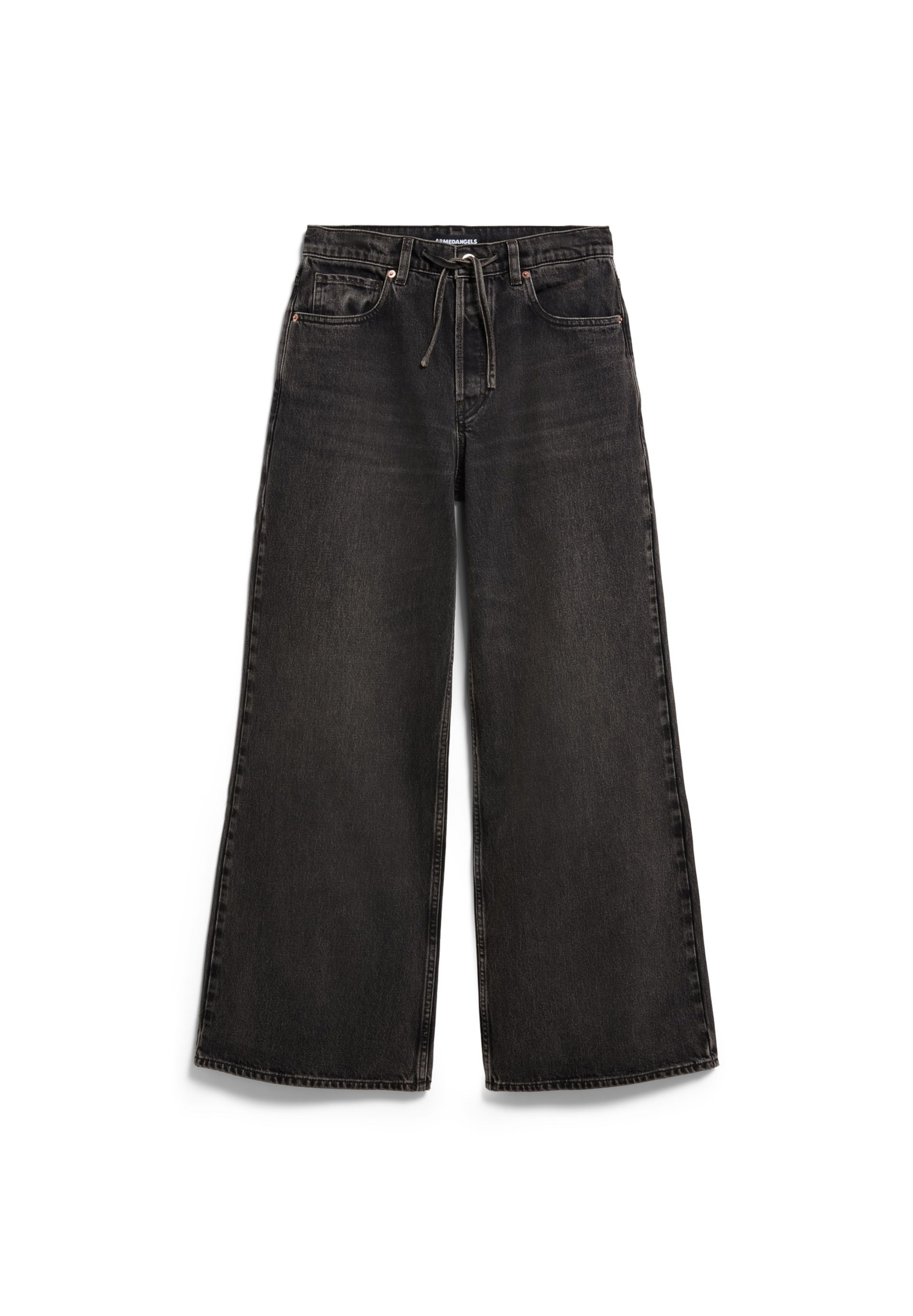 ARMEDANGELS Wide leg Jeans in Zwart: voorkant