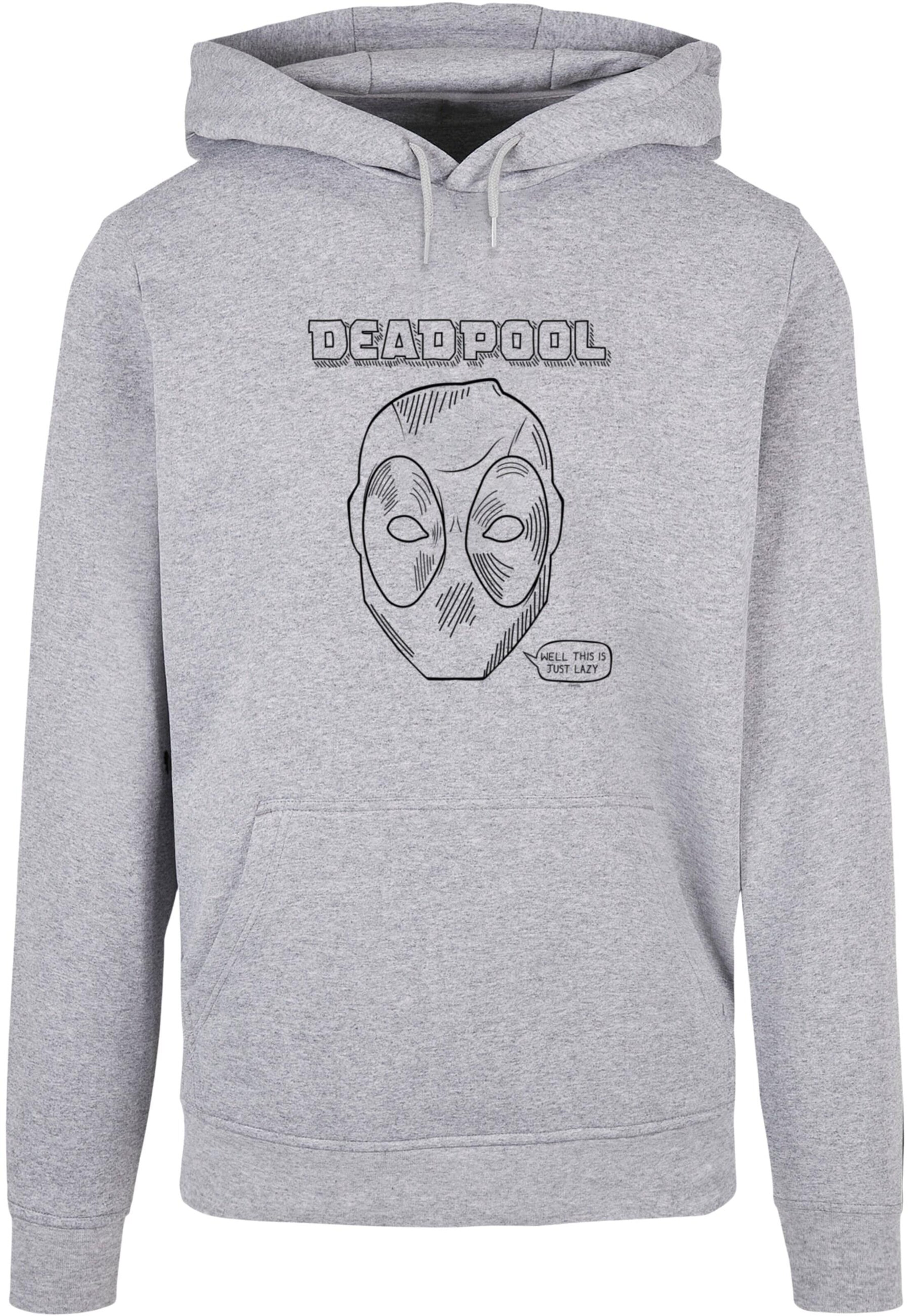 ABSOLUTE CULT Sweatshirt 'Deadpool - This Is Just Lazy' in Grey: front