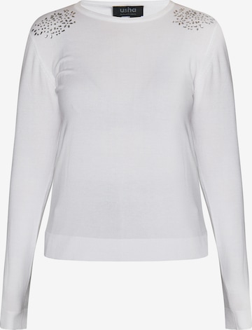 usha BLACK LABEL - Jersey 'Nowles' en blanco: frente