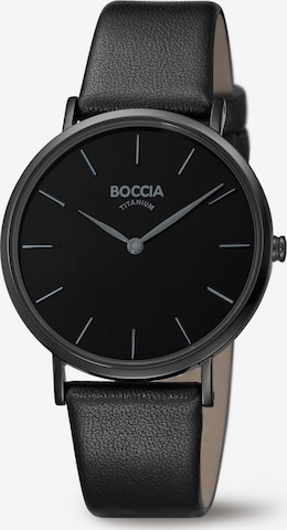 Boccia Titanium Analog Watch in Black: front